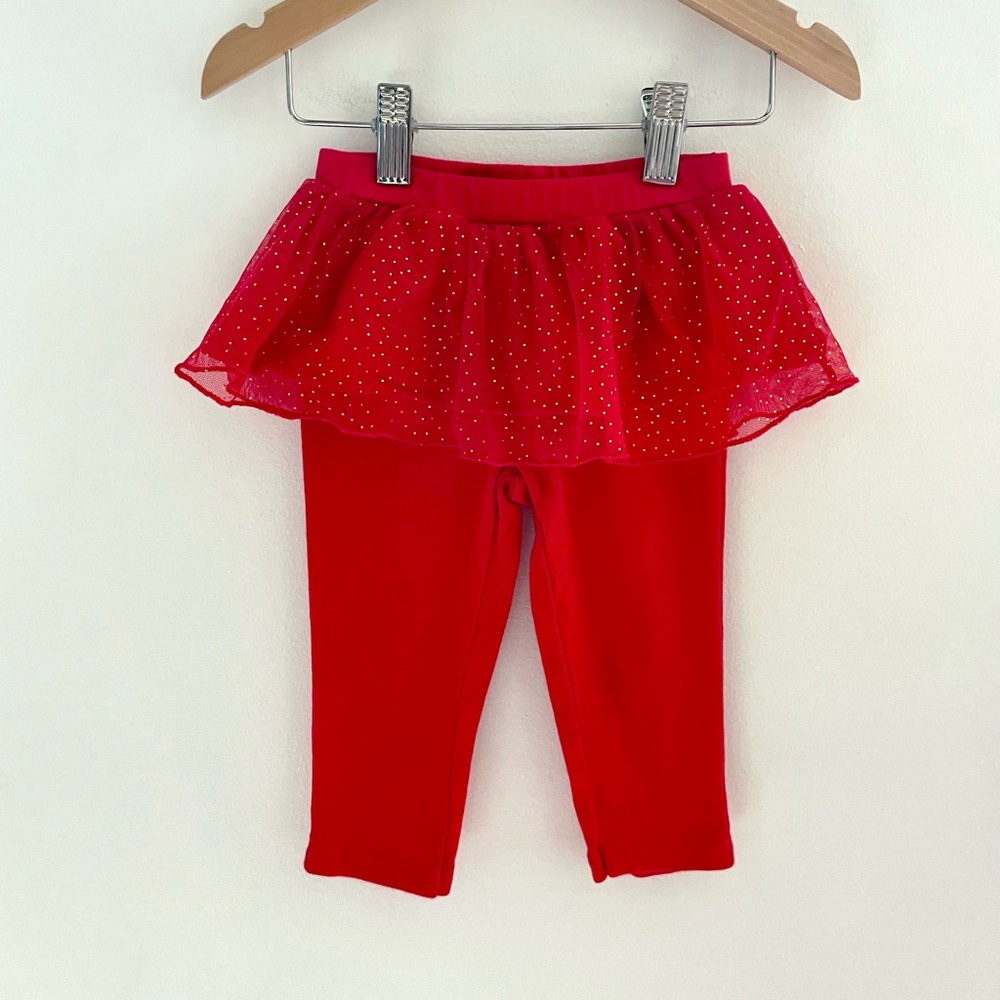 $6 💥NEW Christmas Holiday Glitter Tutu Leggings, Gold Polka Dots, Tulle Skirt